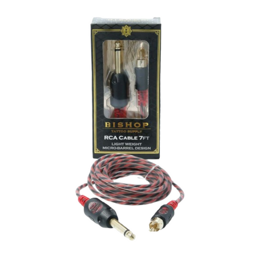 Black/Red - Bishop Rotary 7ft Lightweight RCA Cord